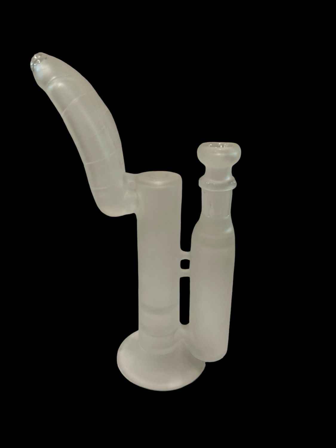 9.5” Frosted Double Disk Perk Tongue Bubbler