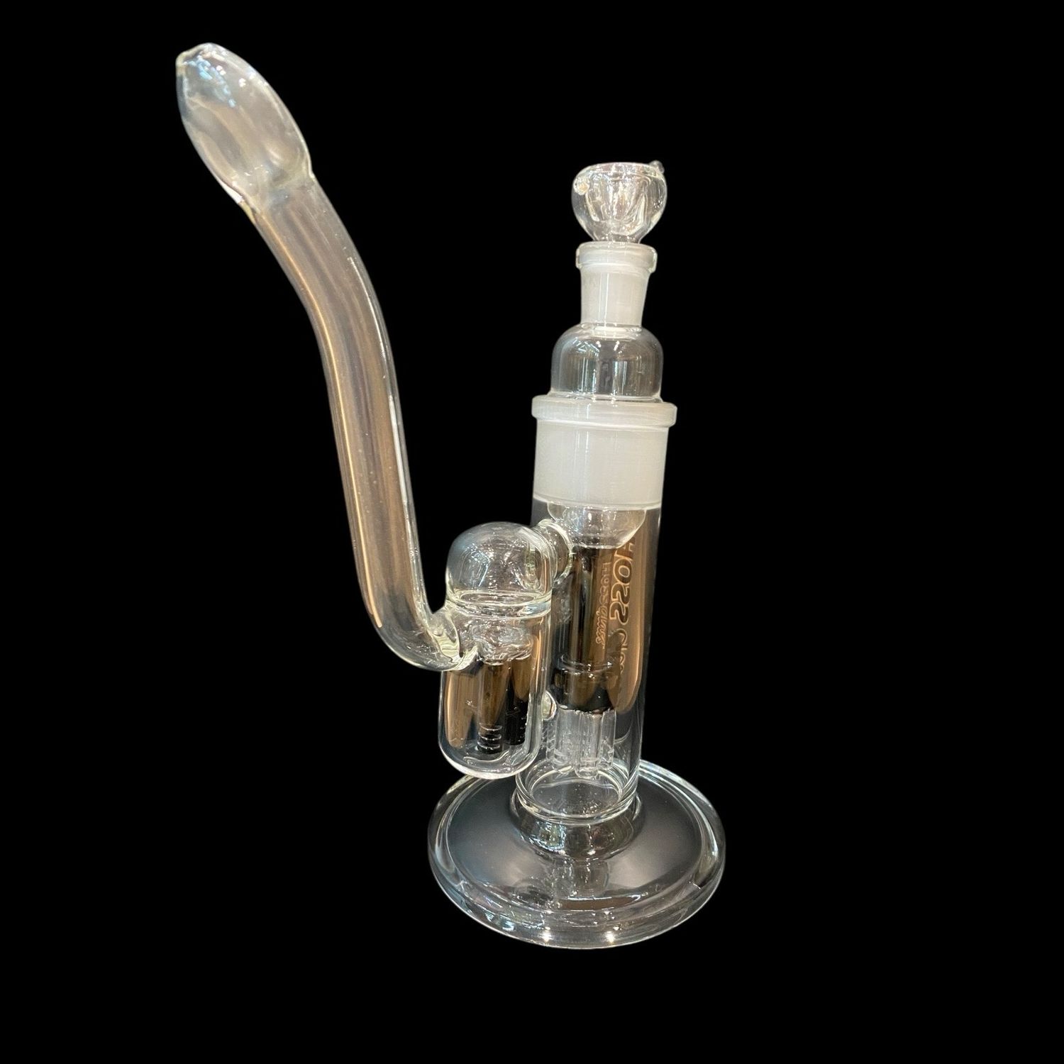 Hoss Glass Double Perc 11” Bubbler 