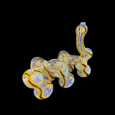 Quad Chamber Bubbler (yellow/red striped)