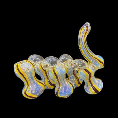 Quad Chamber Bubbler (yellow/red striped)
