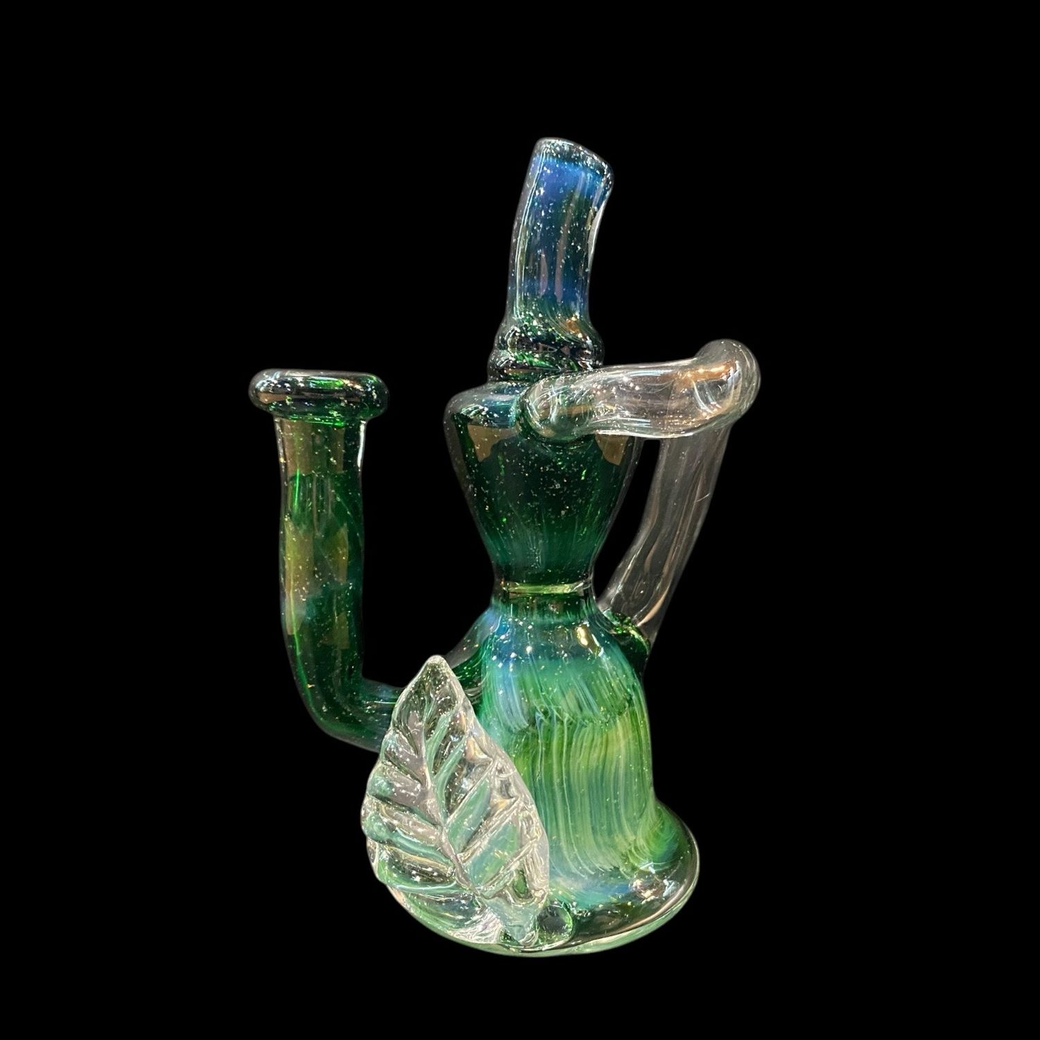 6” Green Recycler Rig w/ Leaf &amp; Dichro by Zach Brown