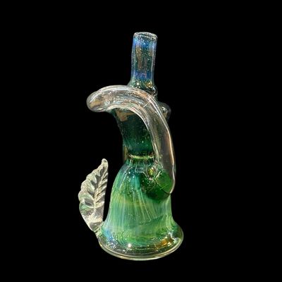 6” Green Recycler Rig w/ Leaf &amp; Dichro by Zach Brown