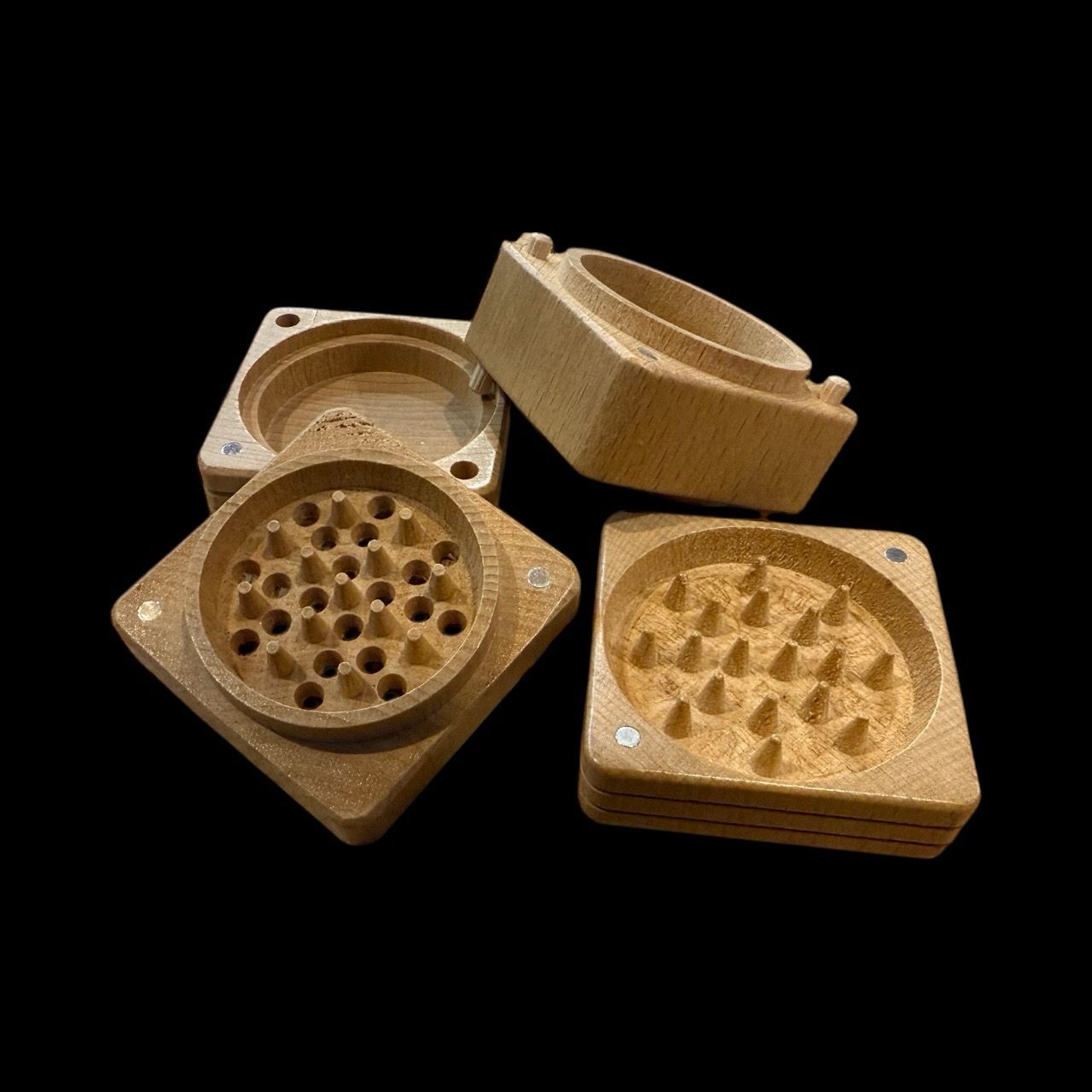 Vapornation 4-Piece Wooden Herb Grinder – 2.75” x 2.25”