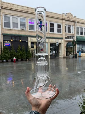 Jerome Baker Double Perc Beaker (16 arm perc &amp; dome” 16.5 Inches