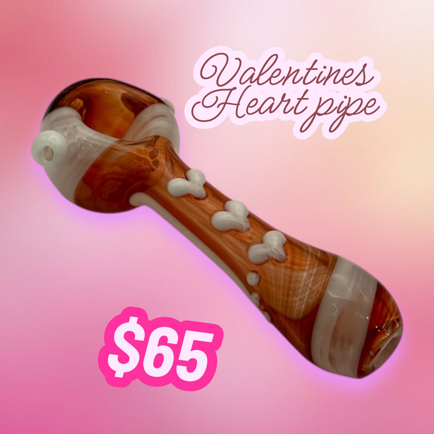 4.5” Heart Handpipe (red &amp; white)