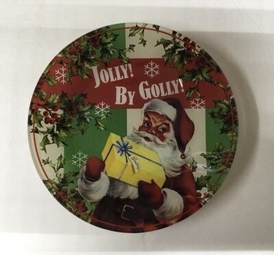 Jolly!  By Golly!  It’s Santa! Glass Plate