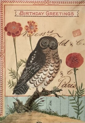 Glittered Wise Owl Birthday Card