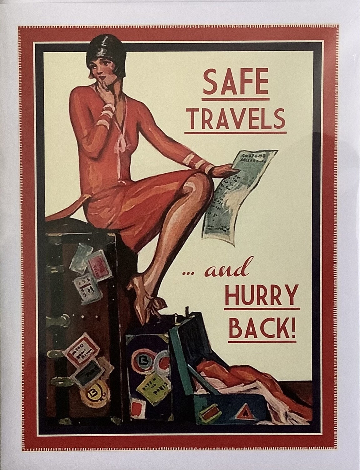Safe Travels and Hurry Back Blank Card