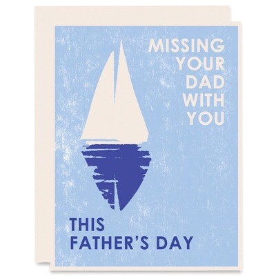 Missing Your Dad with You Letterpress Card