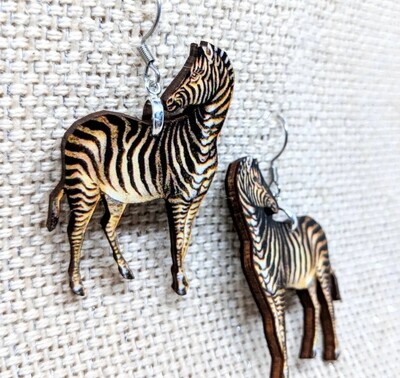 Zebra Wood Earrings 