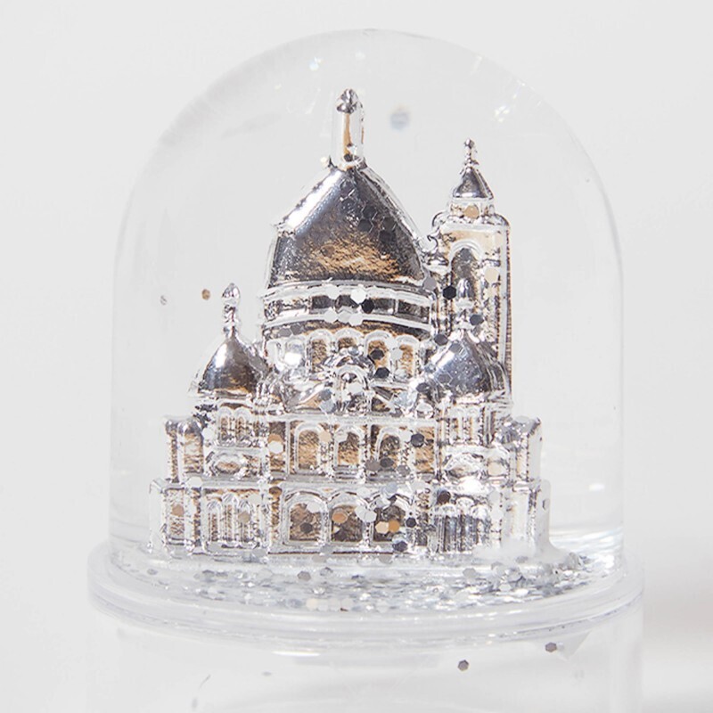 Mini Sacre-coeur Snow Globe in Silver