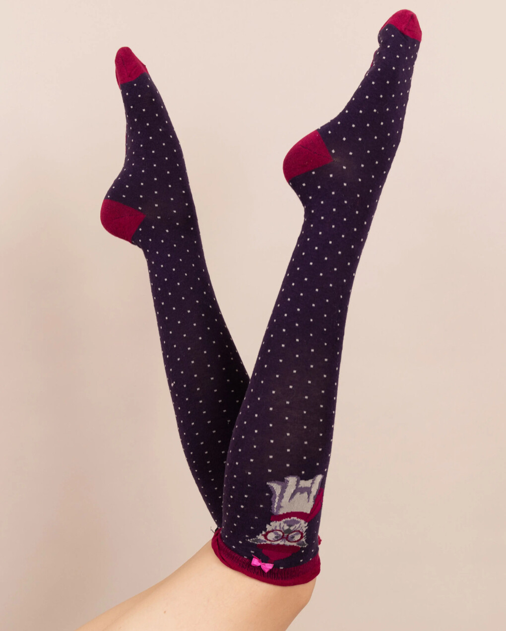 Knee High Westie Socks-Purple