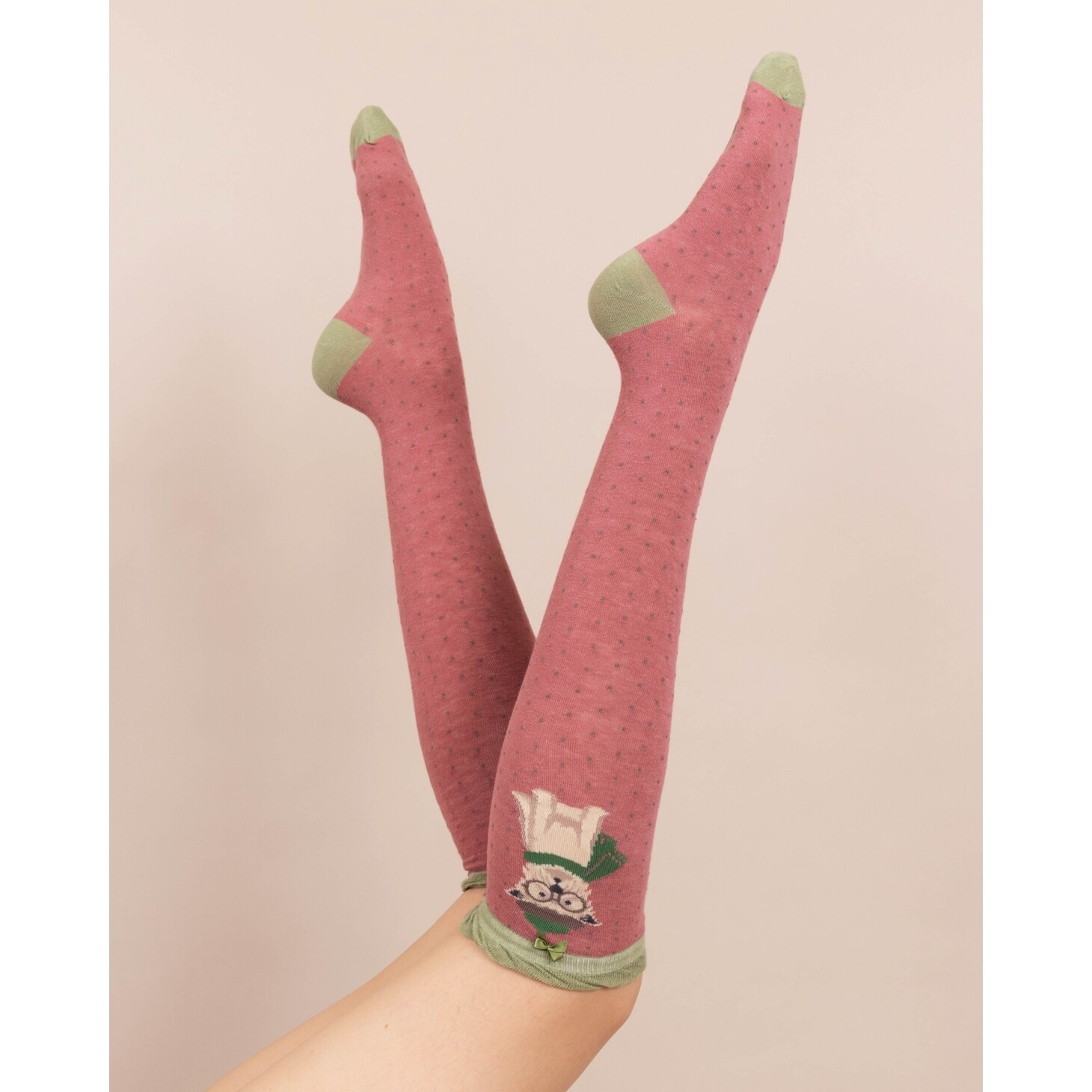 Knee High Westie Socks-Dusty Pink
