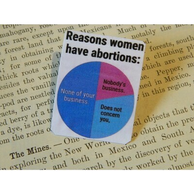 Pro-Choice Lapel Pin: Reasons Why Women Have Abortions