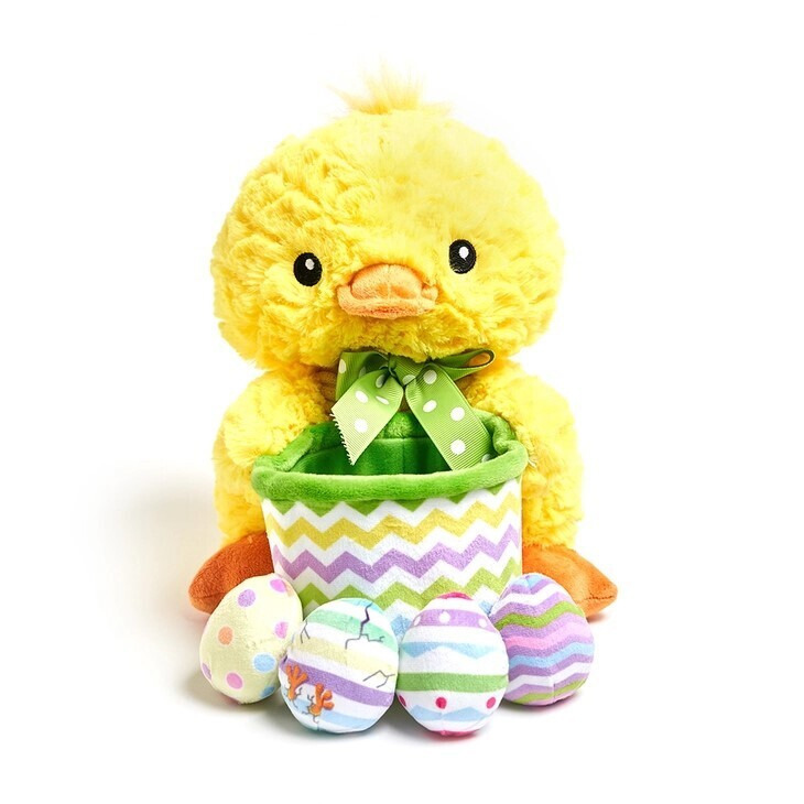 Animated and Singing Chick with a Basket of Eggs