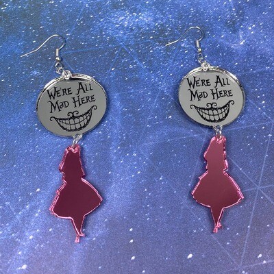 We’re All Mad Here Alice Earrings