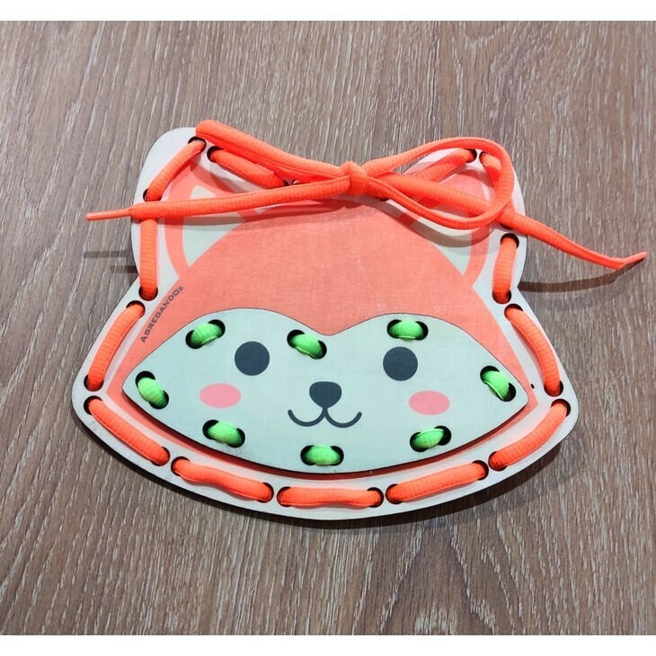 Wood Fox Lacing Montessori Toy