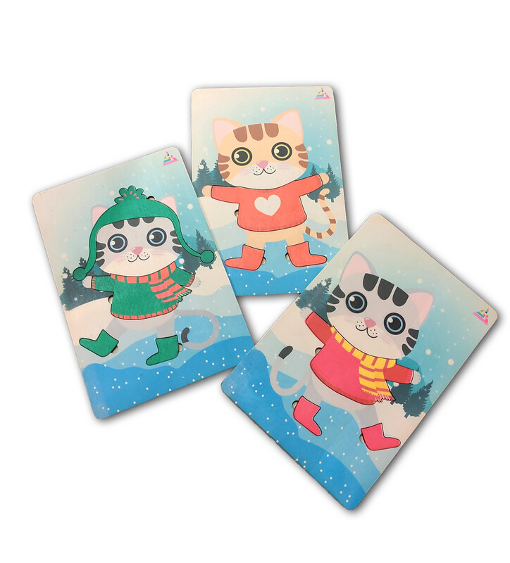 Dress the Cat Wooden Montessori Puzzle