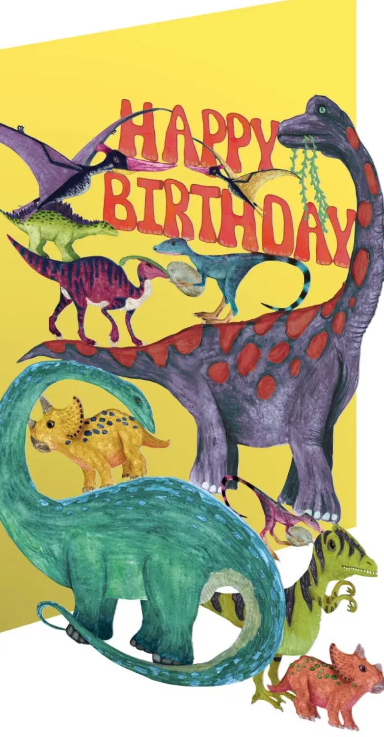 Dinosaur Happy Birthday Lasercut Card