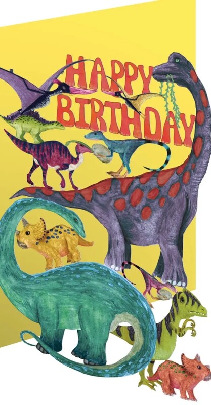 Dinosaur Happy Birthday Lasercut Card