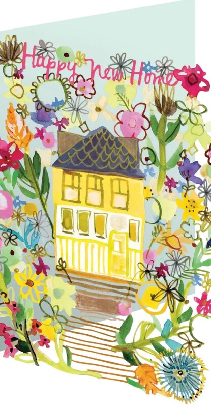 Happy New Home Floral Lasercut Card