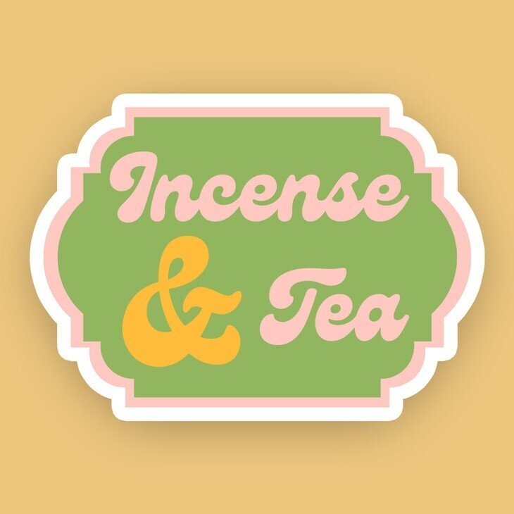 Incense and Tea Vinyl Sticker