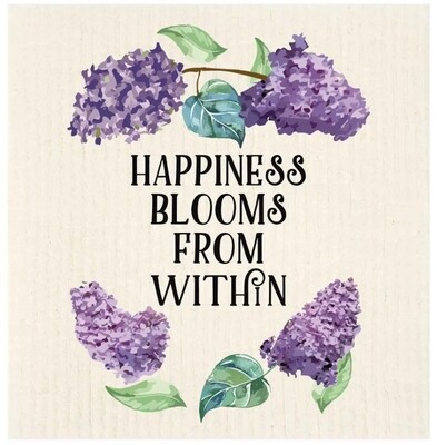 Happiness Blooms Lilacs Swedish Dishcloth