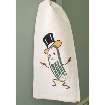 Mr Pickle Retro Flour Sack Kitchen Towel