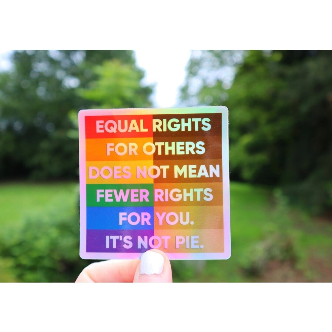 Equal Rights It’s Not Pie Holographic Sticker