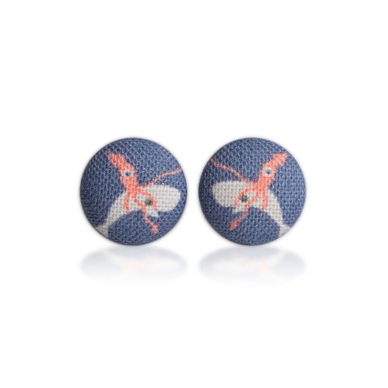 Squid vs. Whale Fabric Button Earrings