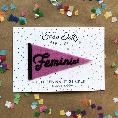 Feminist Felt Pennant Sticker