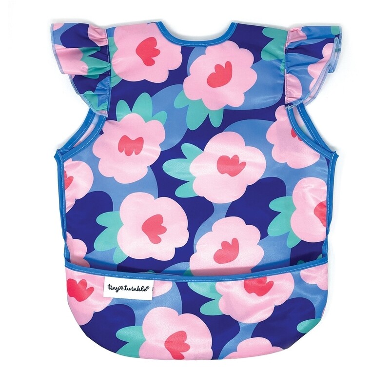 Mess-Proof Apron Bib-Blue Floral, Large