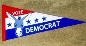 Vote Democrat Large Pennant