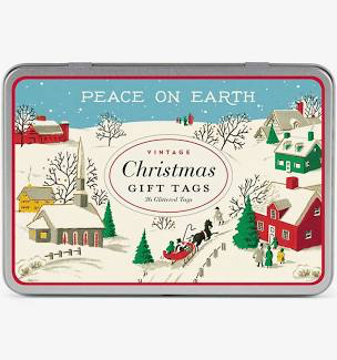 Tin of Peace on Earth Glitter Gift Tags