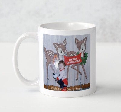 Paper Moon Christmas Mug with a Petulant Child (and Reindeer)