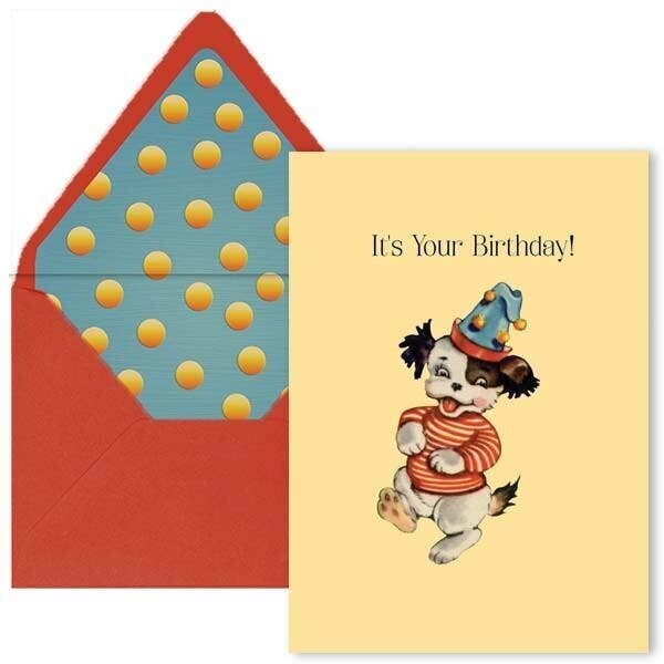 Vintage Dancing Pup Birthday Card
