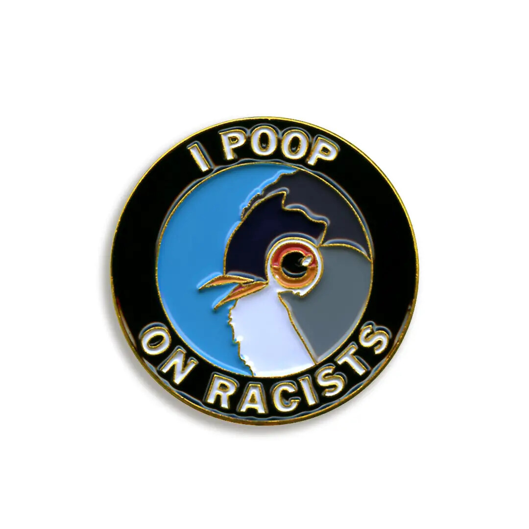 Poop On Racists Pin 