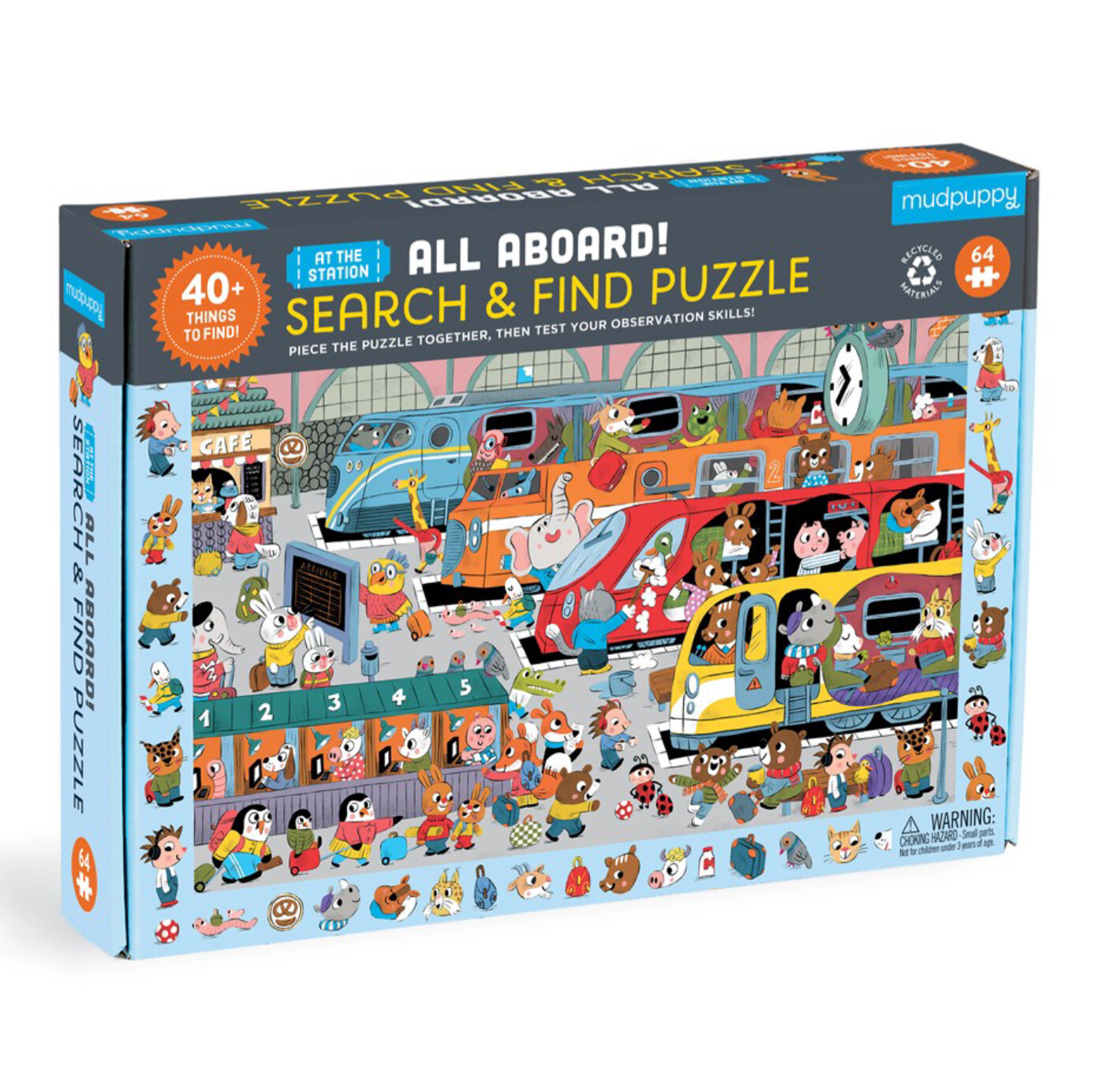 All Aboard! Train Station 64 Piece Search &amp; Find Puzzle