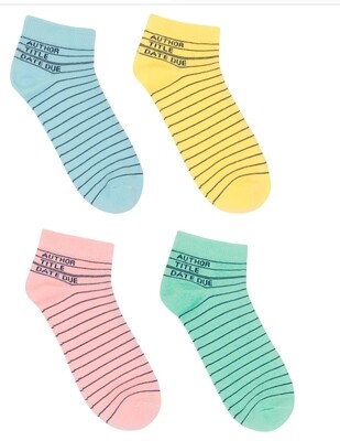 Socks -LG Library Card Ankle Socks 
