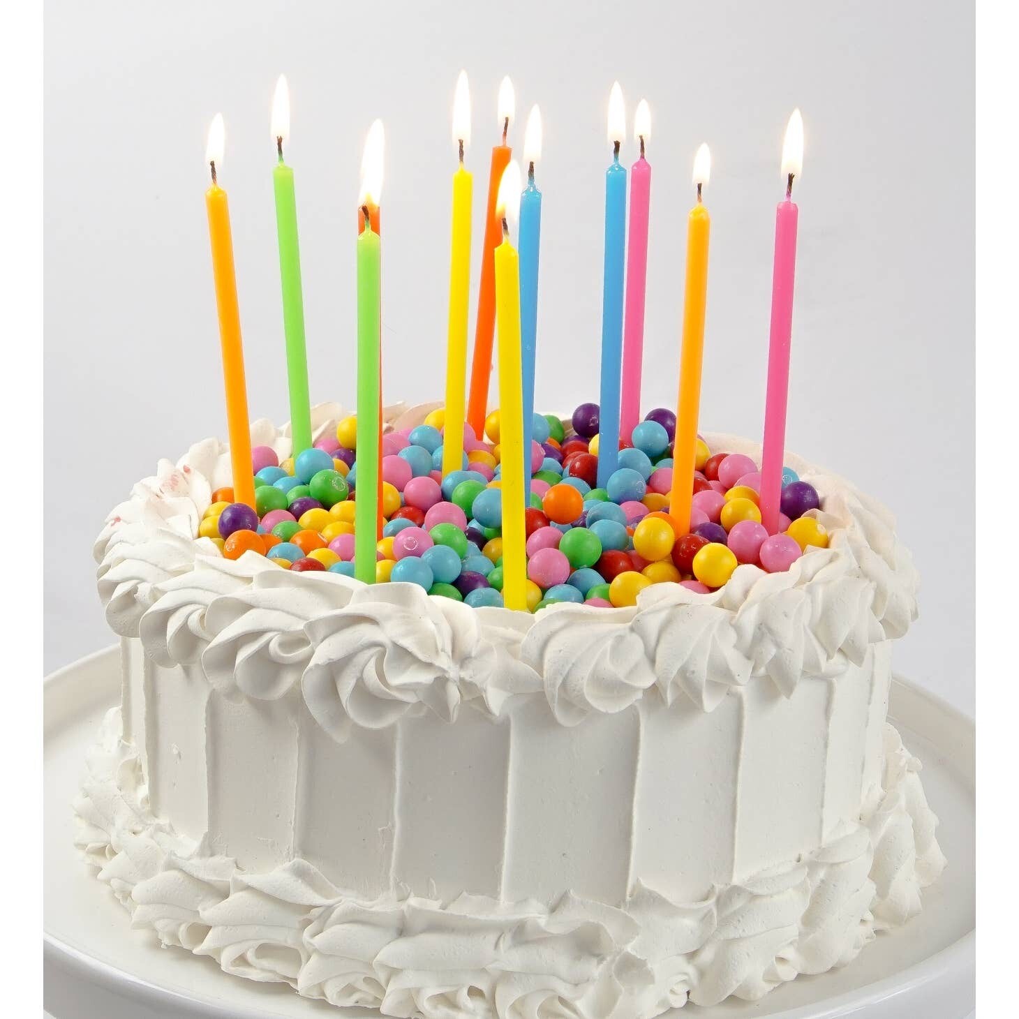 Neon Cake Candles - 12 Tapers 