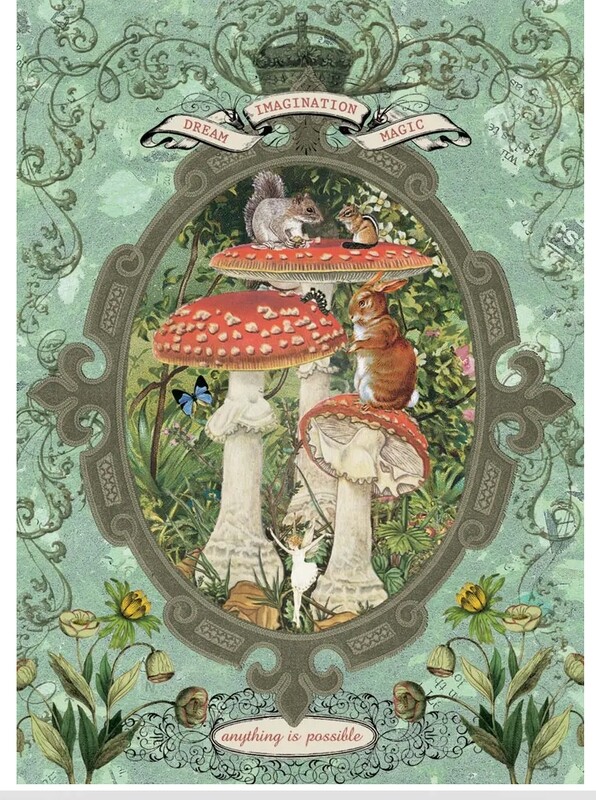 Mushroom Dream Imagine Anything is Possible Greeting Card