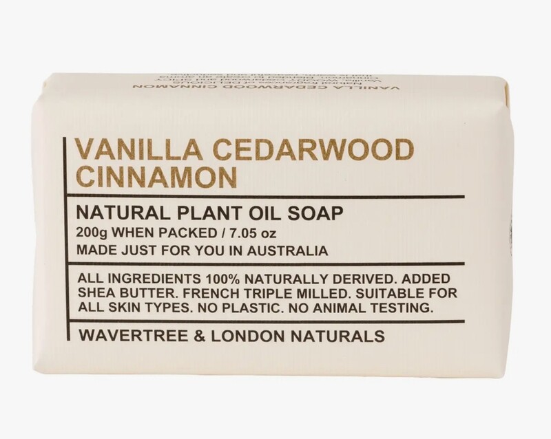 Wavertree &amp; London Naturals Soap Bar - Vanilla, Cedarwood &amp; Cinnamon