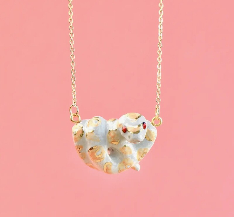 Gold Albino Python Necklace
