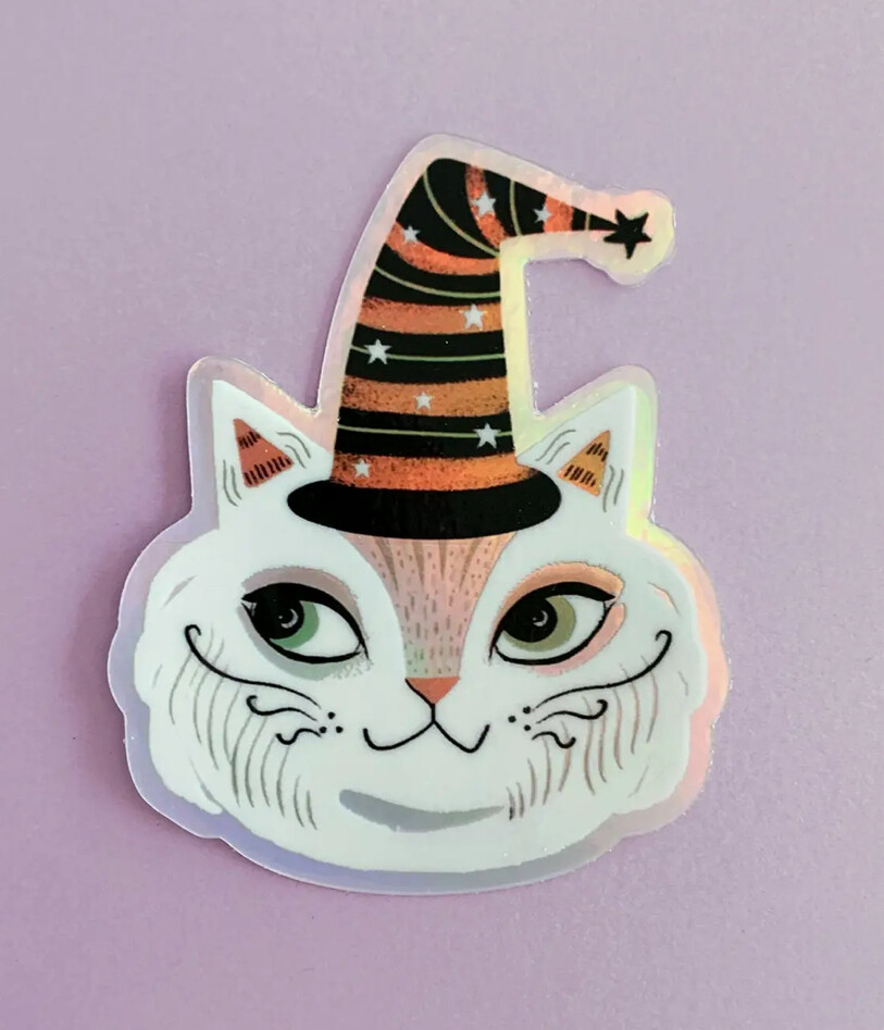 New Witchy Kitty Holographic Sticker