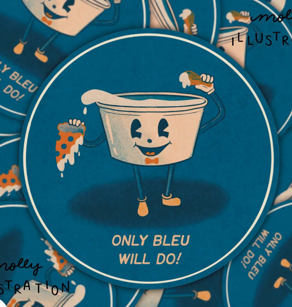 Only Bleu Will Do! Bleu Cheese Sticker