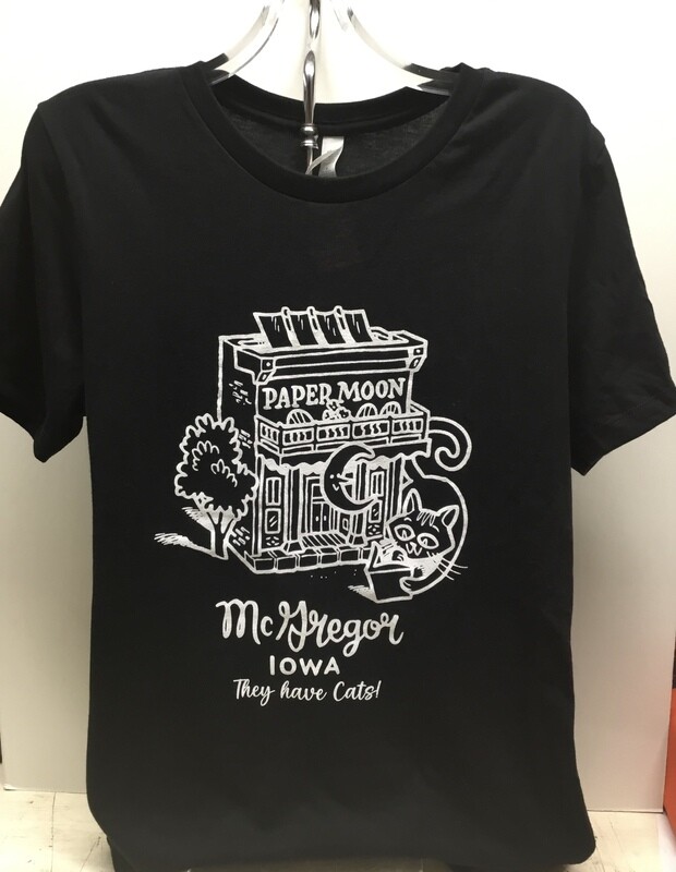 Paper Moon Logo Black T-Shirt &quot;They Have Cats!&quot;