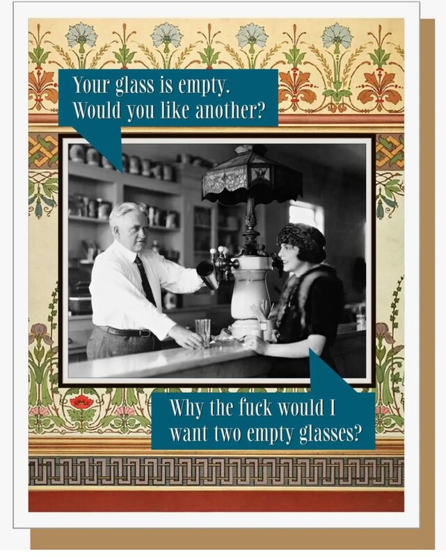 Two Empty Glasses Card