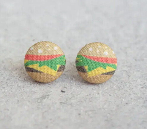 Hamburger Fabric Earrings