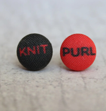 Knit Purl Punk Knitter Fabric Earrings