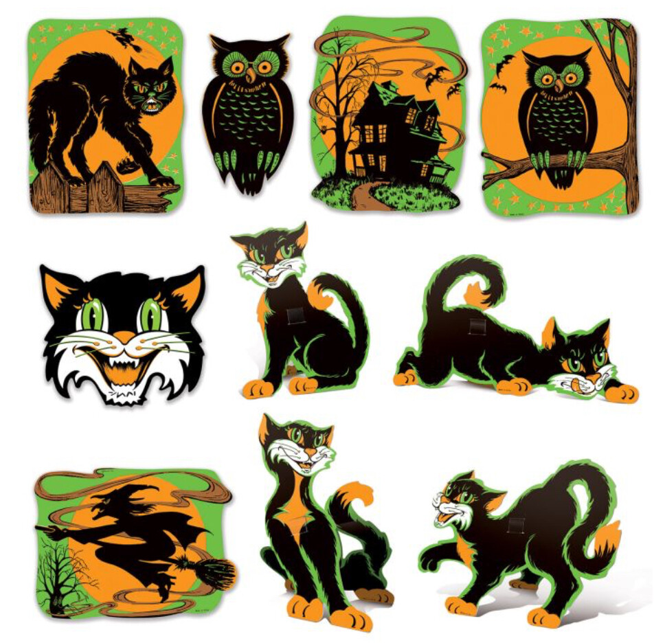 Vintage Halloween Fluorescent Cutouts